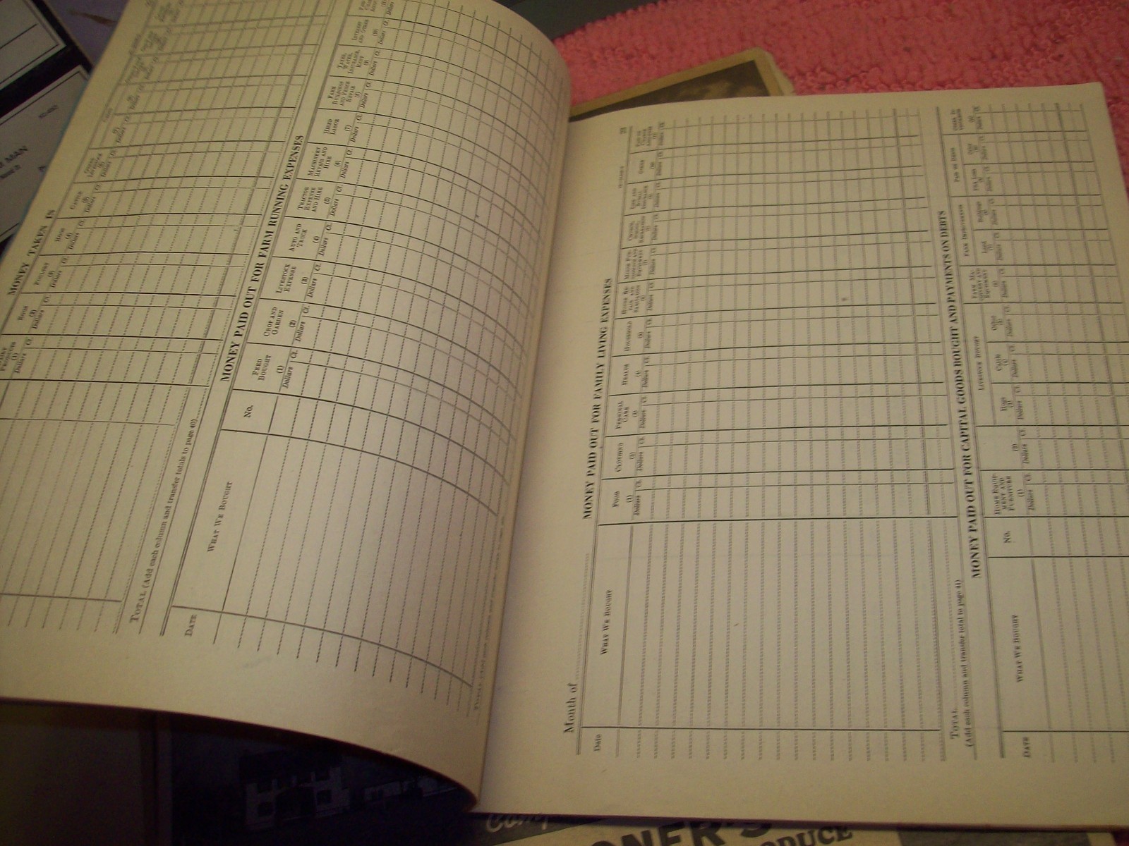 Vintage Lot 1940s 1950s 1960s FHA FSA Farm Record Book, Standard Oil, Waggoners