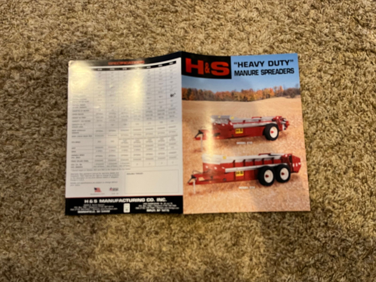 H & S HEAVY DUTY MANURE SPREADERS BROCHURE