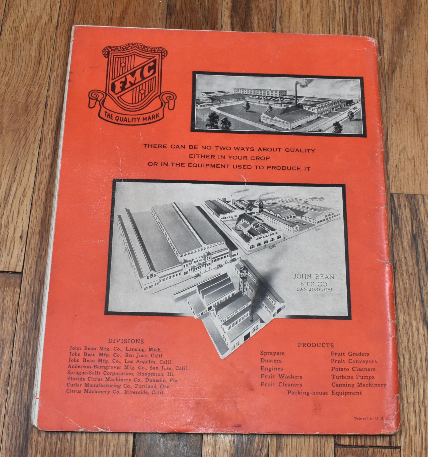Vintage 1930s John Bean Mfg Farm Tractor Equipment L-300 Sales Catalog