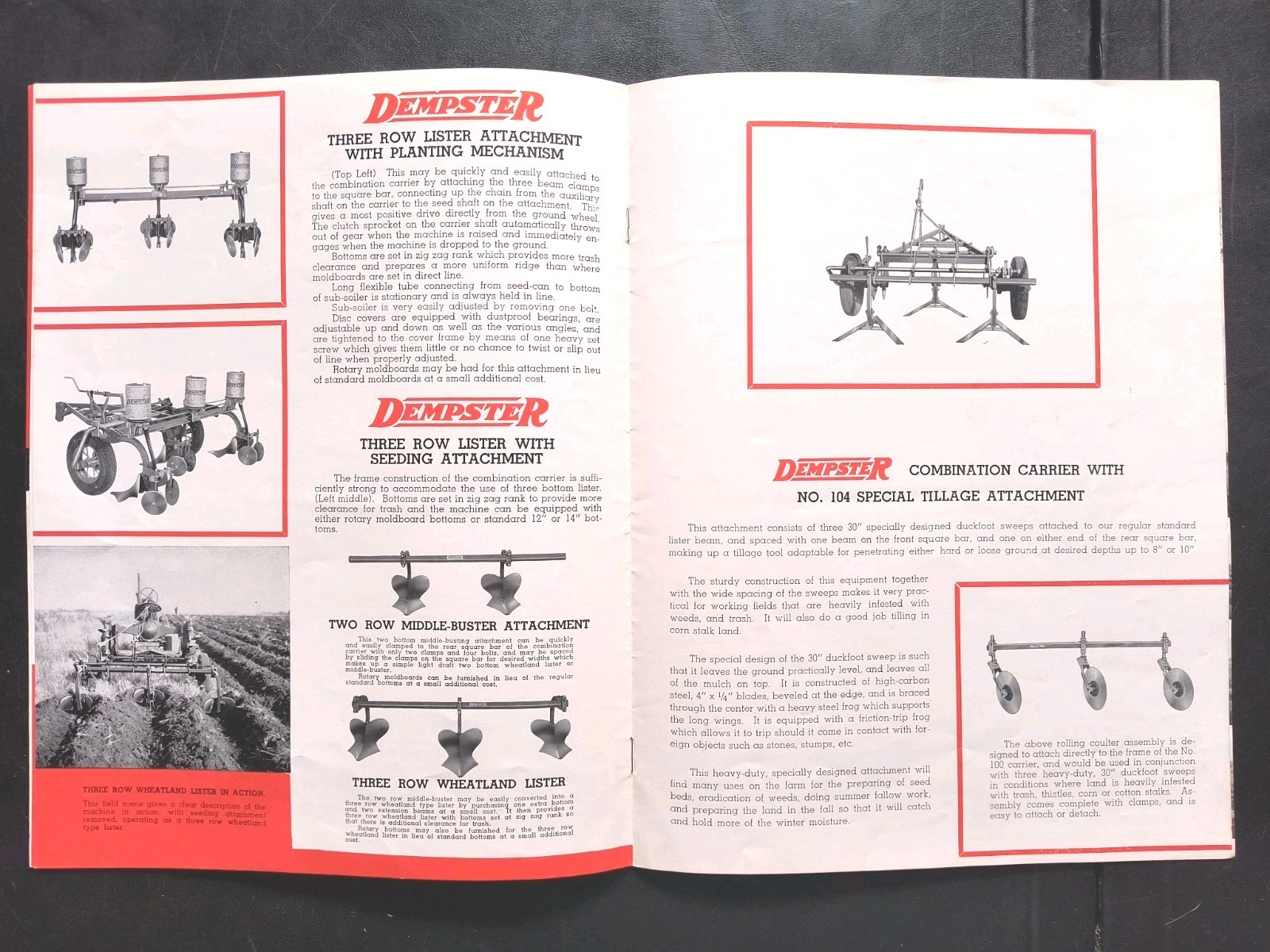 1930s Dempster Tractor Combination Power Lift Carrier Series 100 Brochure Farm