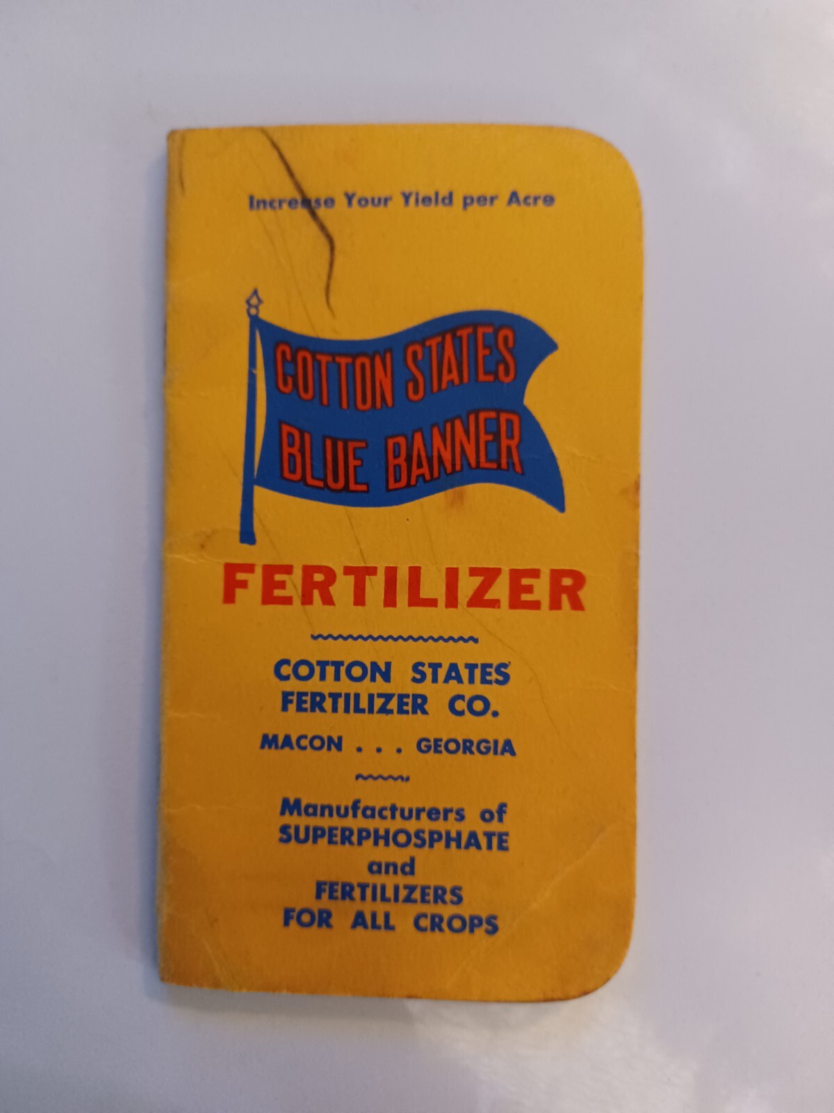 1949 Notepad Cotton States Fertilizer Blue Banner Macon Georgia