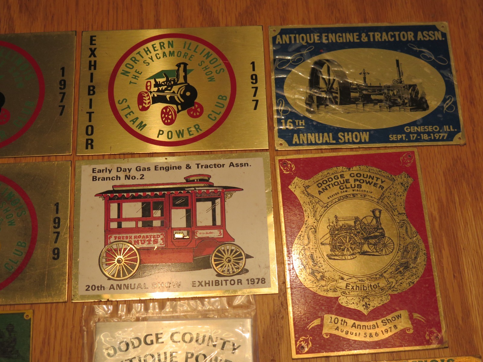 Power & Antique Engine Show Exhibitor Plaque Badge Lot Steam Tractor Show VIDEO