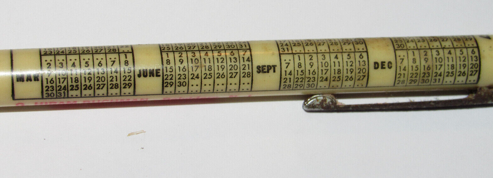VINTAGE 1947 ADVERTISING CALENDAR MECH PENCIL! FARM & DAIRY EQMNT! BELVIDERE, NJ
