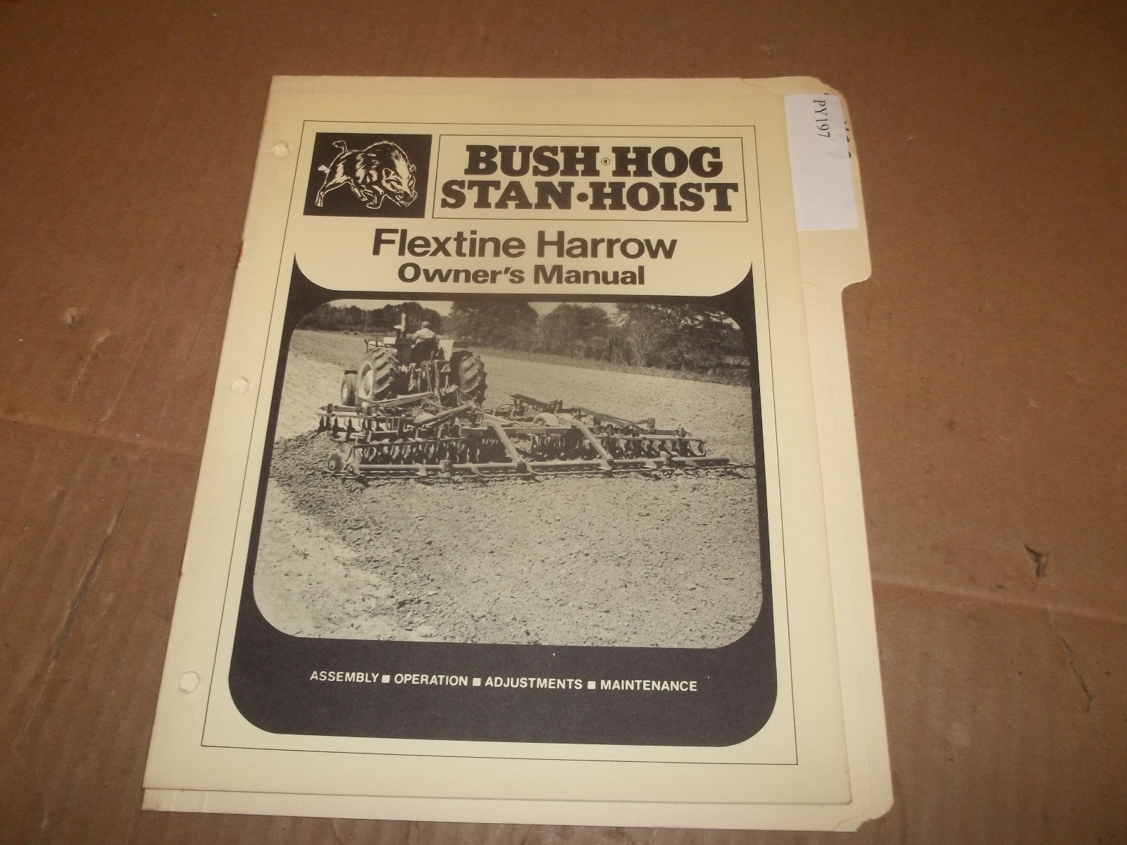 PY197) Bush Hog Operator Manual Flextine Harrow