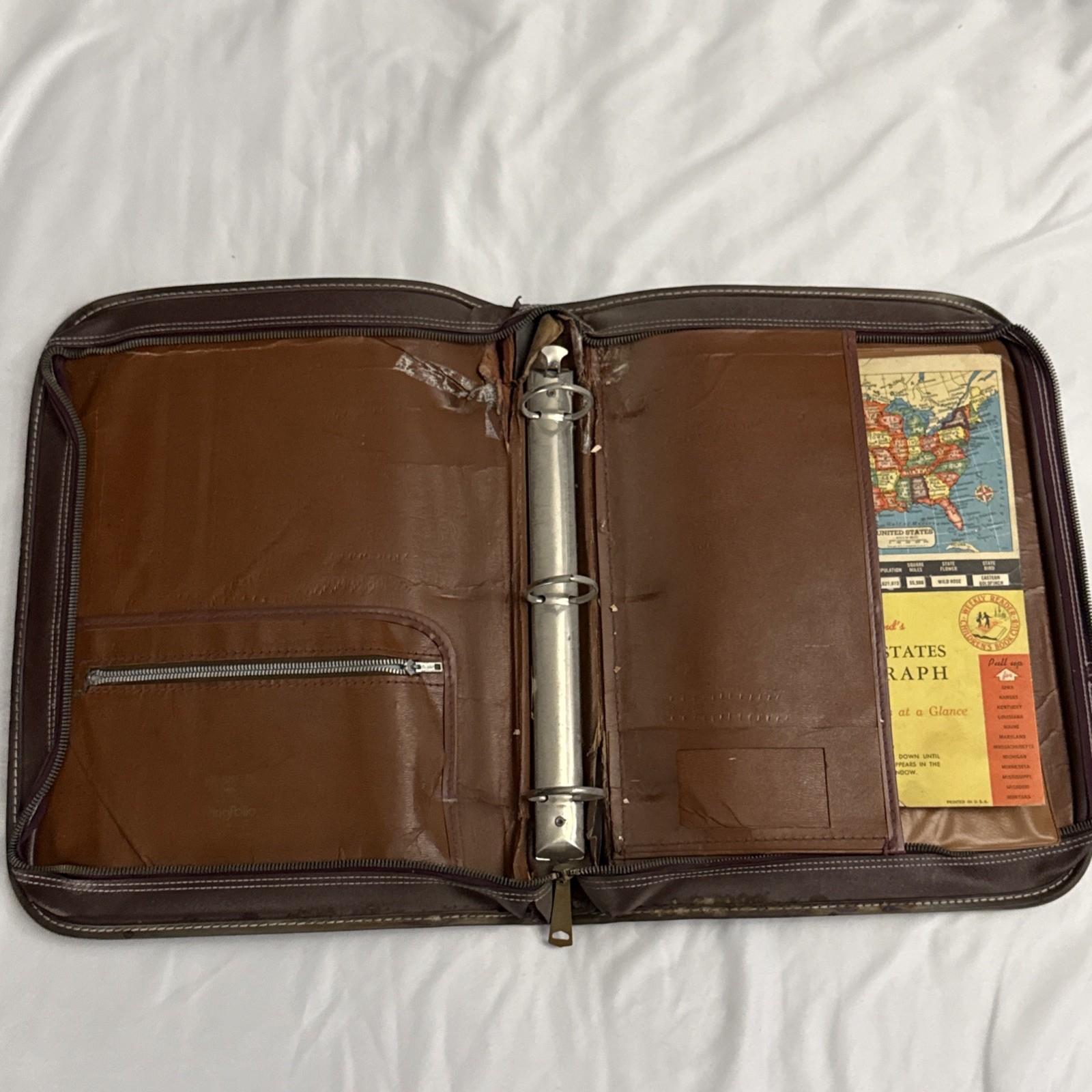 True Vintage Ringfolio National antique Leather secretary Business Binder USA
