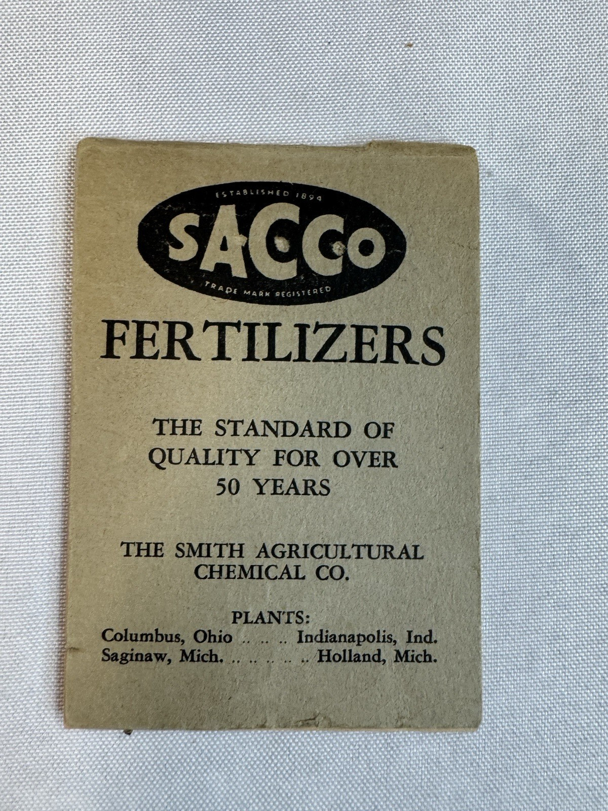 Vintage Sacco V-19 mineral feed paper pocket size memo pad (lot of 2) 1940-50s