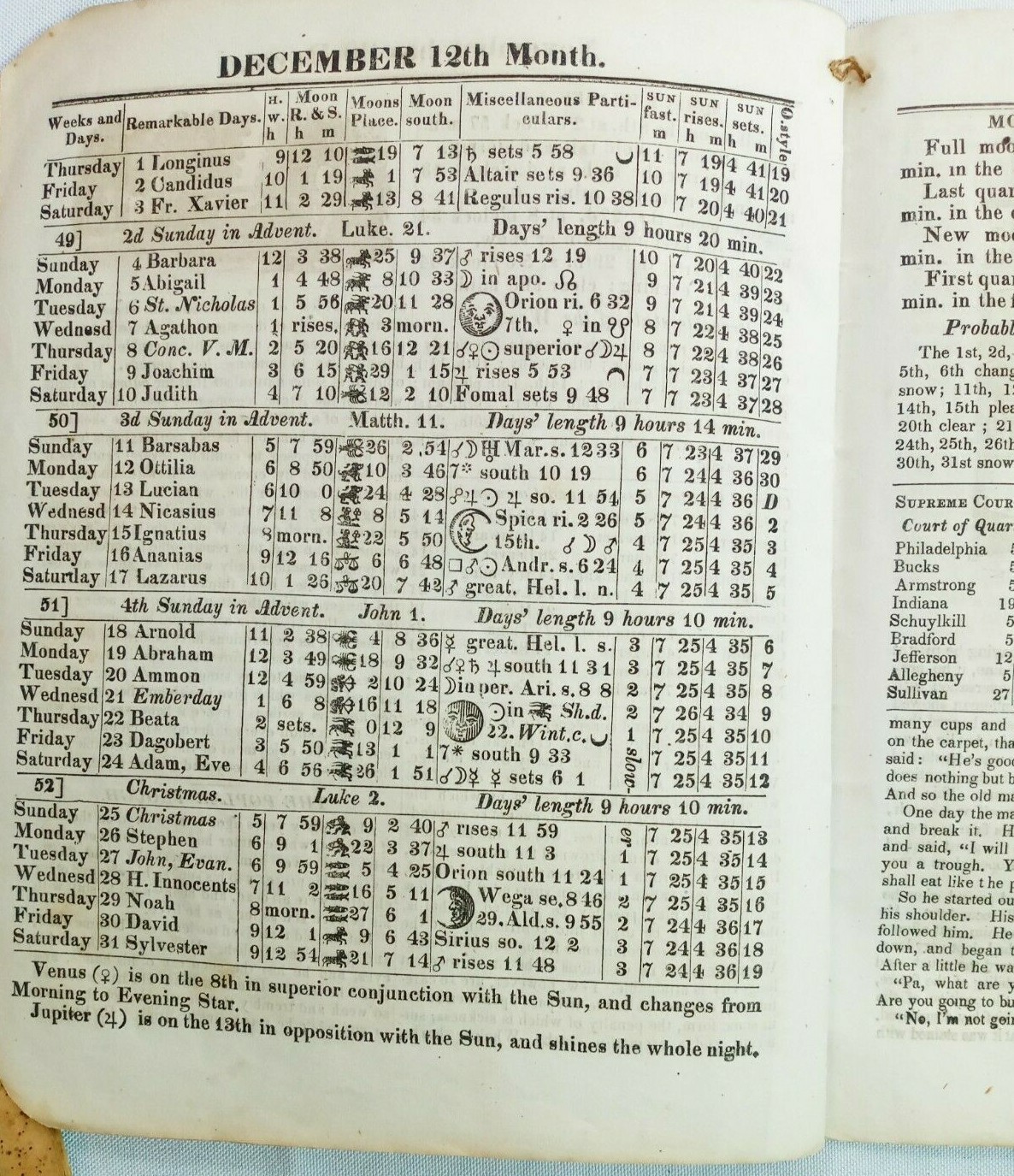 Vintage 1870 John Bear Baer&rsquo;s Agricultural Almanac Lancaster PA Antique Farmers