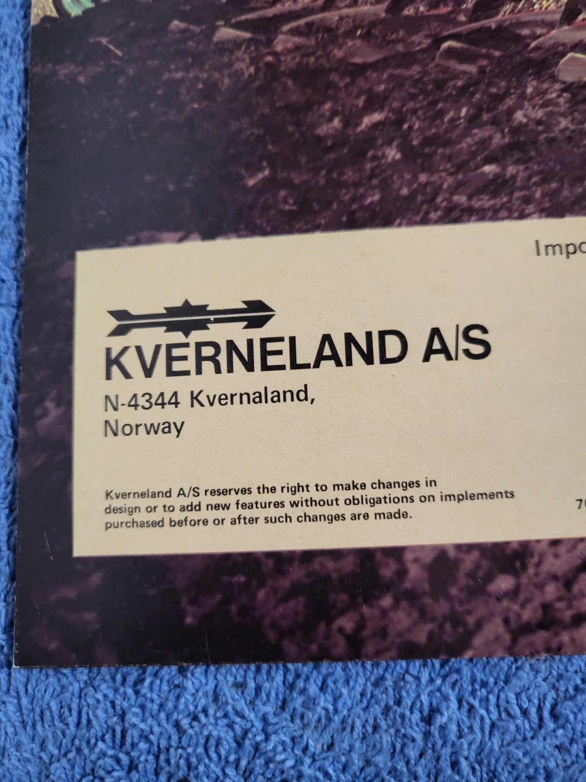 Vintage 1976 KVERNELAND A/S MOLDBOARD PLOWS Sales BROCURE Norway Tractor Farm AG