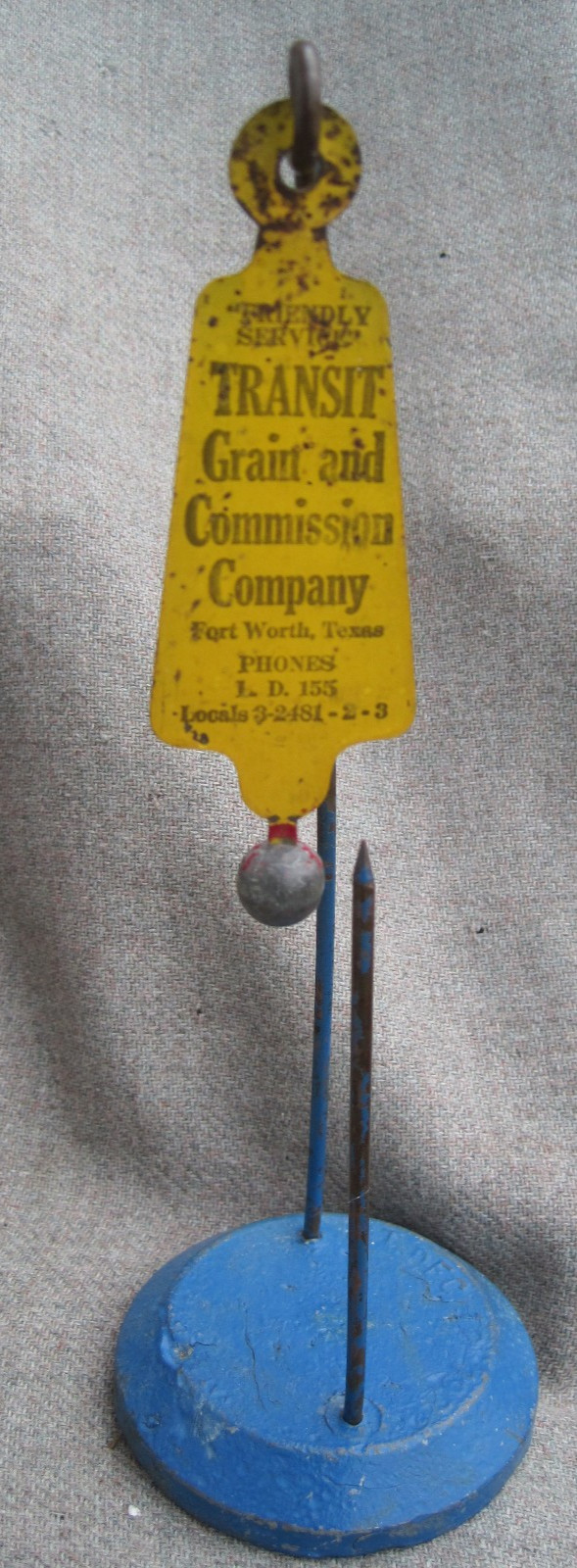 VTG 1920s-30s TRANSIT GRAIN and COMMISSION CO. FORT WORTH, TEXAS RECEIPT HOLDER