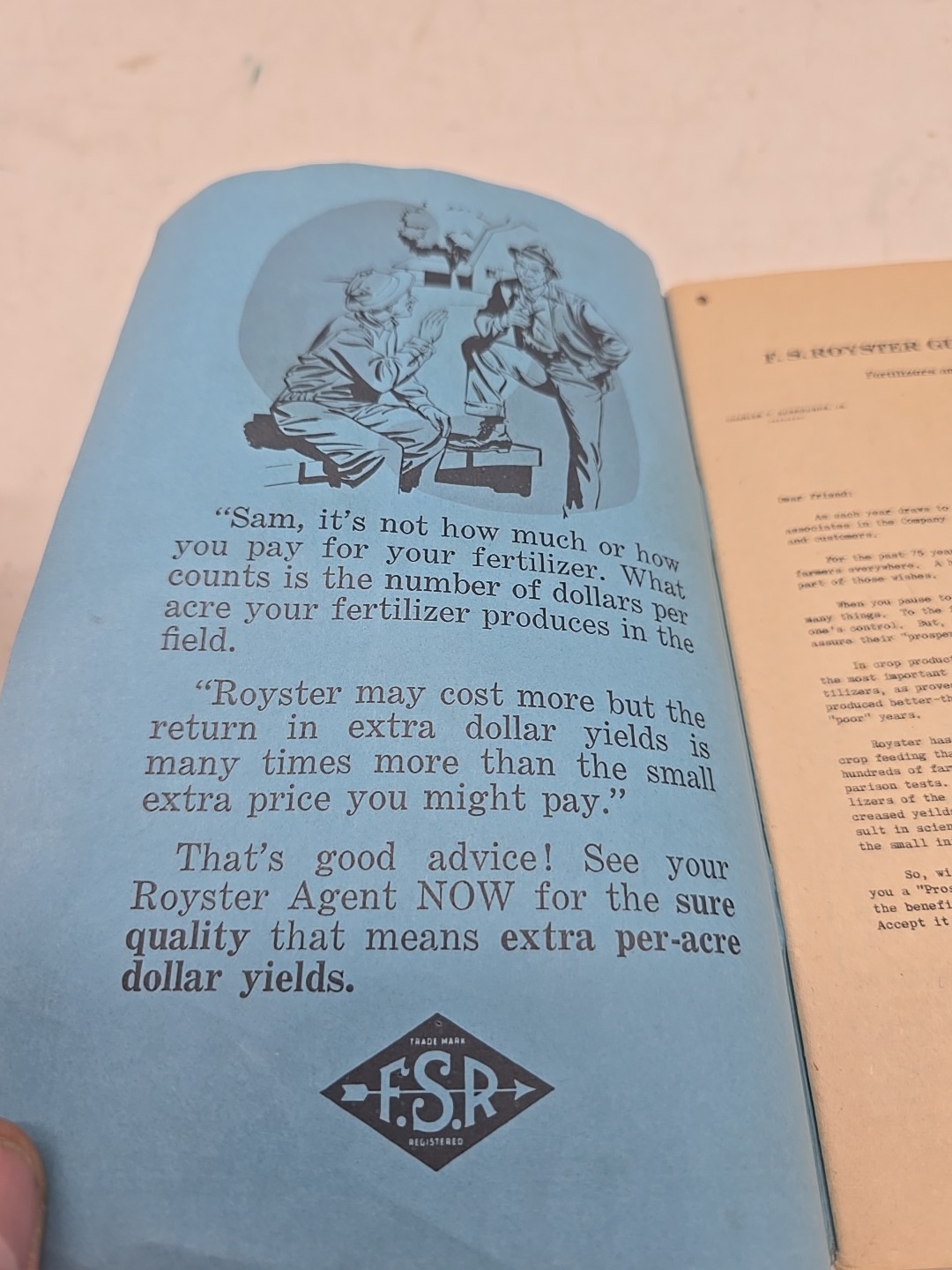 Vintage 1960 F.S.Royster Guano Almanac Seventy-Fifth Year Edition