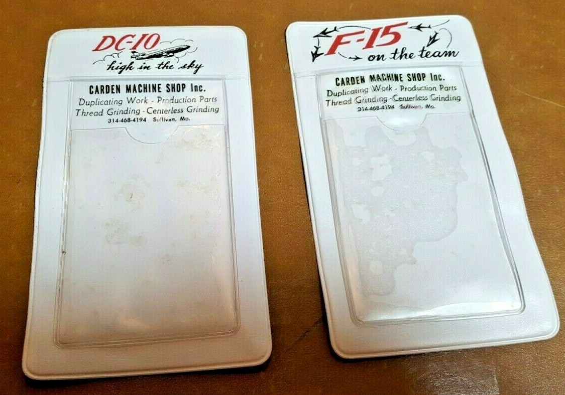 2 Vintage Pocket Protectors McDonnell Douglas F-15 DC-10 Jet NERD Space pen