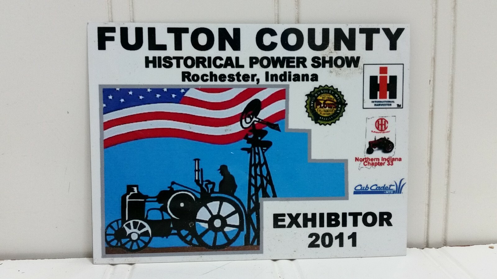 Plow Power & Antique Tractor Show EXHIBITOR PLAQUE Lot Indiana Exibits Fulton Co