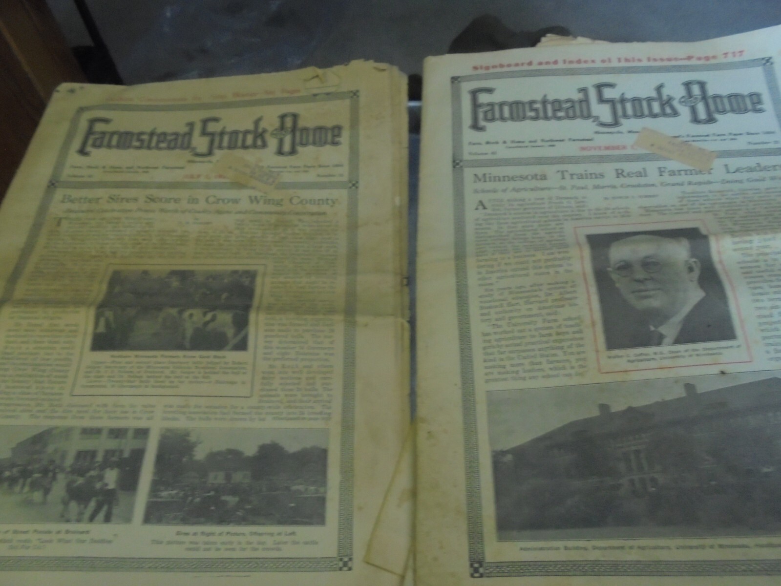 Vintage Lot of Six 6 Farmstead, Stock and Home Magazines 1927 and 1928