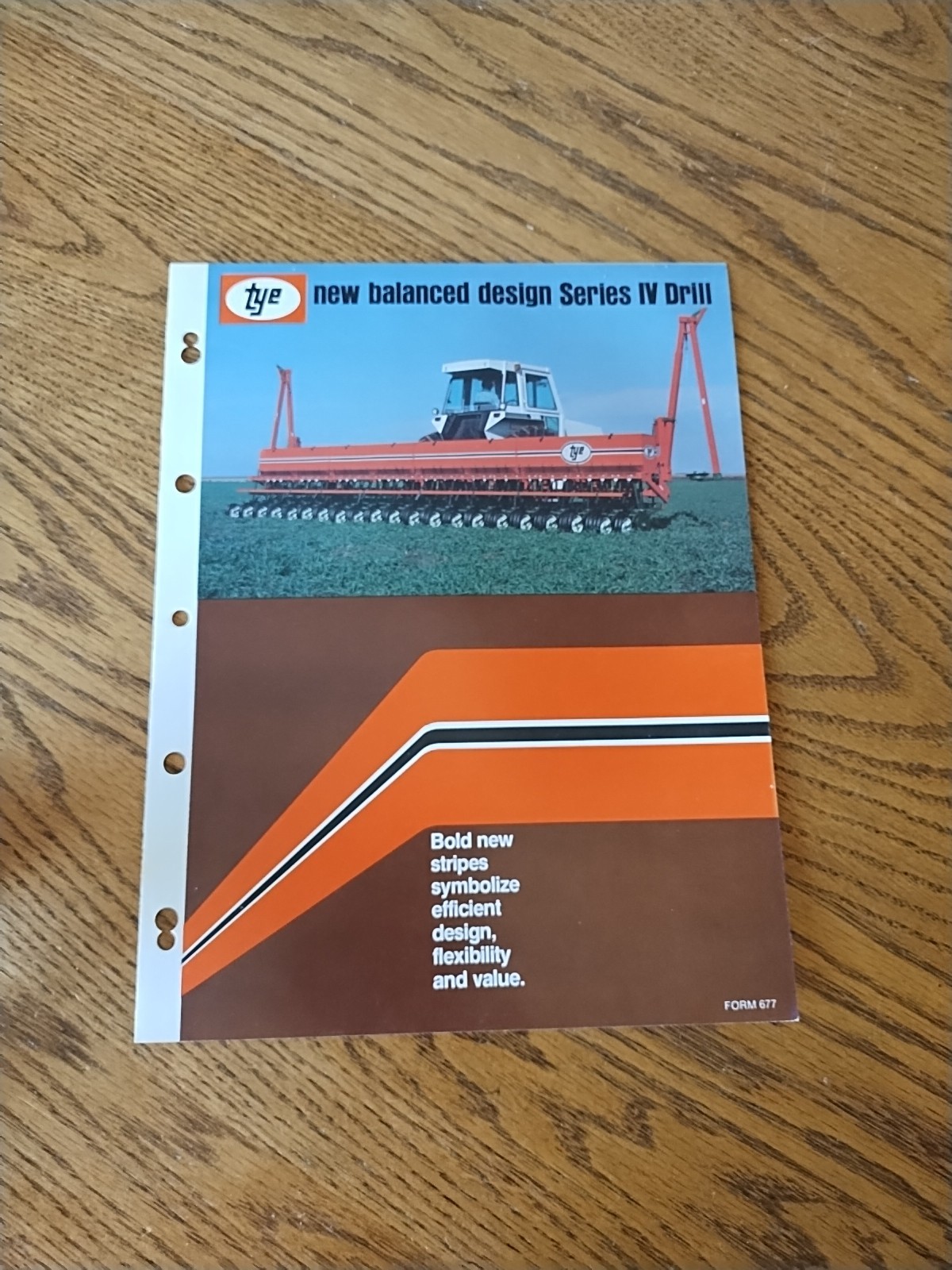 Vtg 1982 Tye Series IV Grain Drill Dealer Sales Brochure Features Bold Stripes