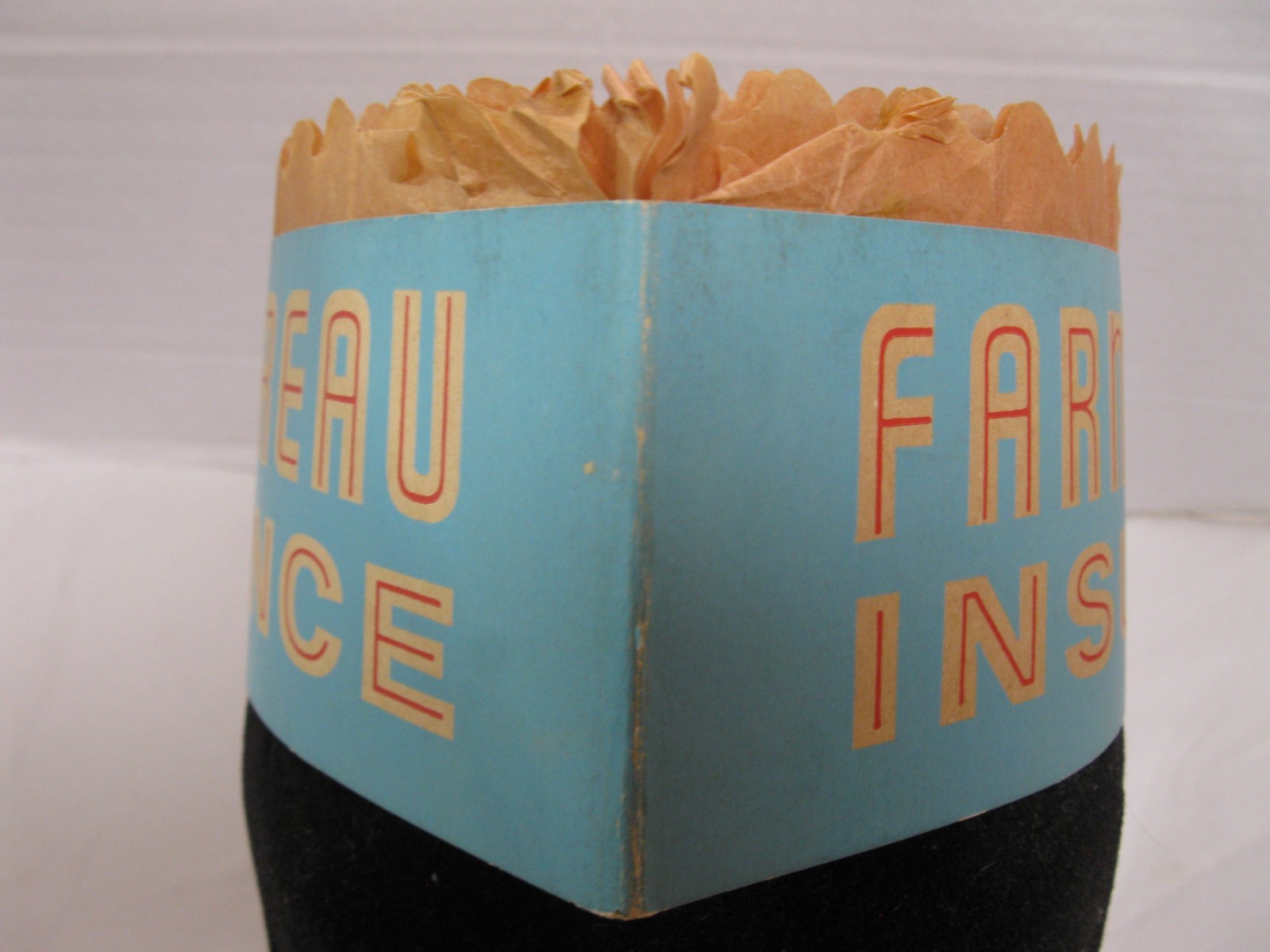 Farm Bureau Insurance Paper Advertising Hat Honeycomb Top OLD