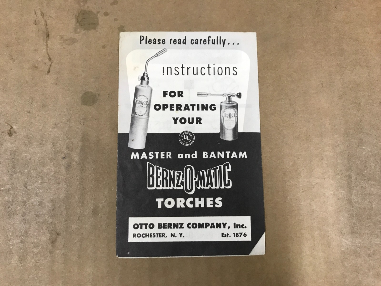 Vintage Master & Bantam Benz-O-Matic Torches Operating Instructions