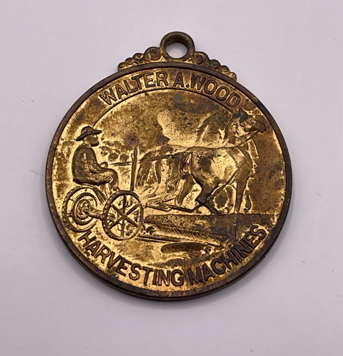 Walter A. Wood Harvesting Machine Company 1909 Medal Coin Keychain
