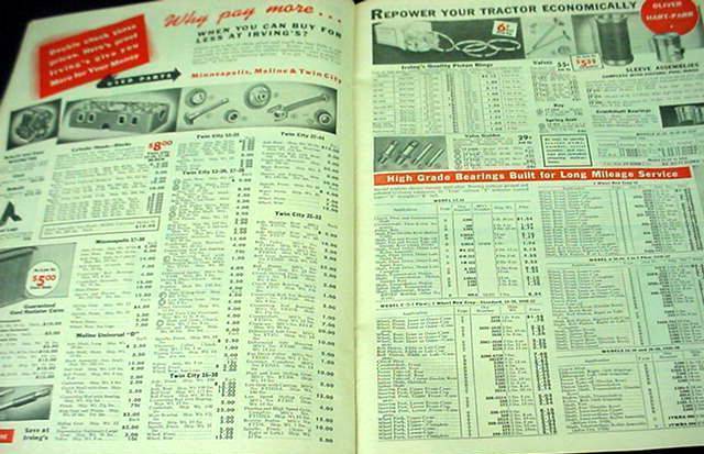 1940 Irving&rsquo;s Tractor Lug Co Replacement New & Used Parts Catalog WW2 Era