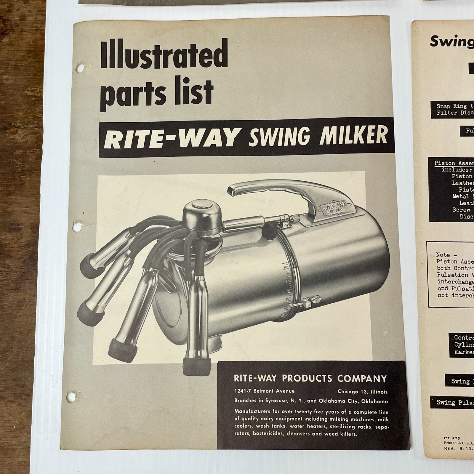 Rite-Way Dairy Farm Equipment Salesman Ads Memos Pamphlets 1950s lot 27 pieces