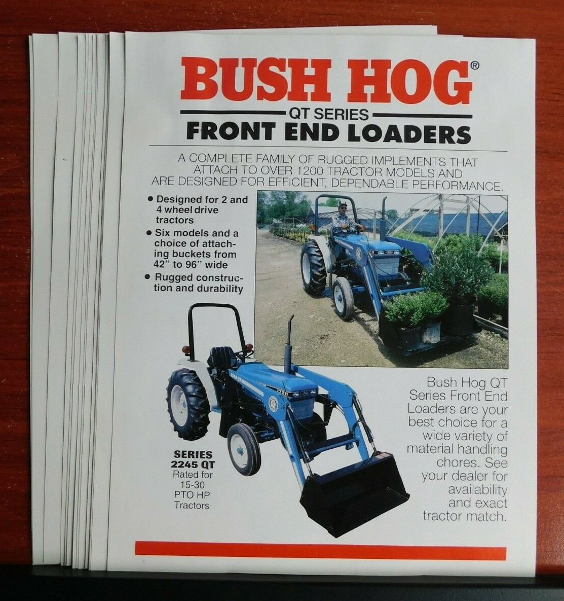 Bush Hog: QT Series Front End Loaders – Brochure Advertisement Specs