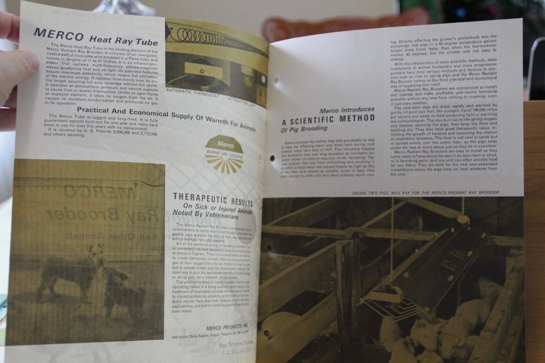 Dealer Brochure MERCO Radiant Ray Brooder Pigs Poultry Livestock Eugene Oregon