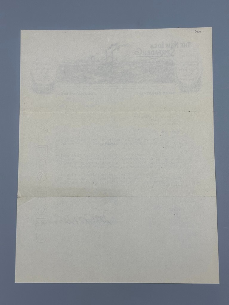 1928 NEW IDEA SPREADER Co COLDWATER Ohio FARM Advertising Antique Letter