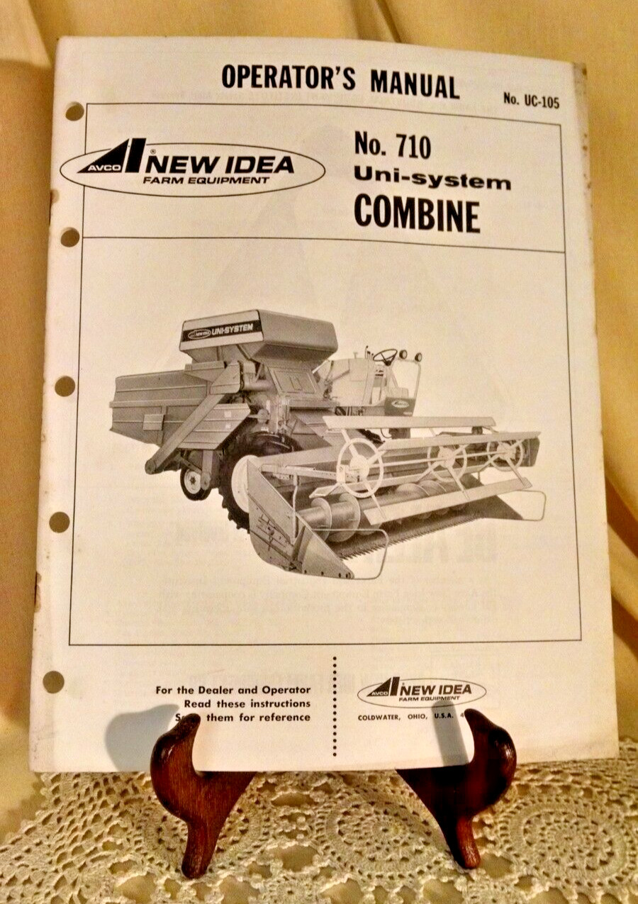 AVCO NEW IDEA UNI-SYSTEM COMBINE 710 OPERATOR&rsquo;S MANUAL UC-105 3000-12/70-OZ.