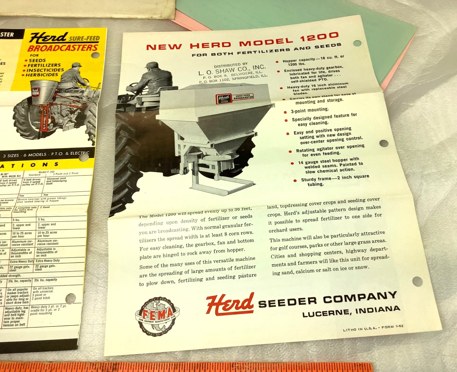 Herd Sure-Feed Broadcasters Fertilizer Seed Brochures Price Sheets Envelope