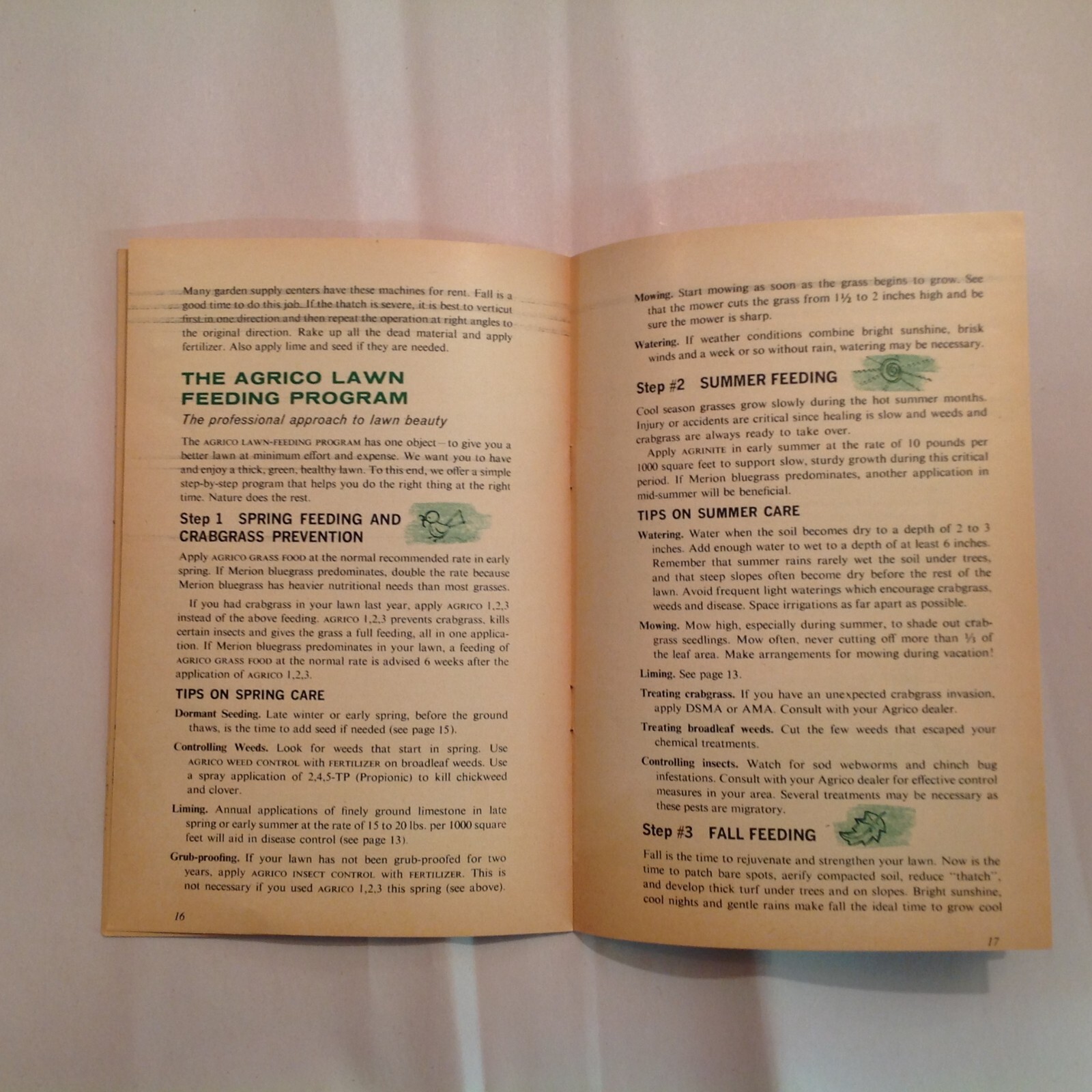 Vtg American Agricultural Chemical Co Agrico Booklet Your Lawn Care Guide Grow
