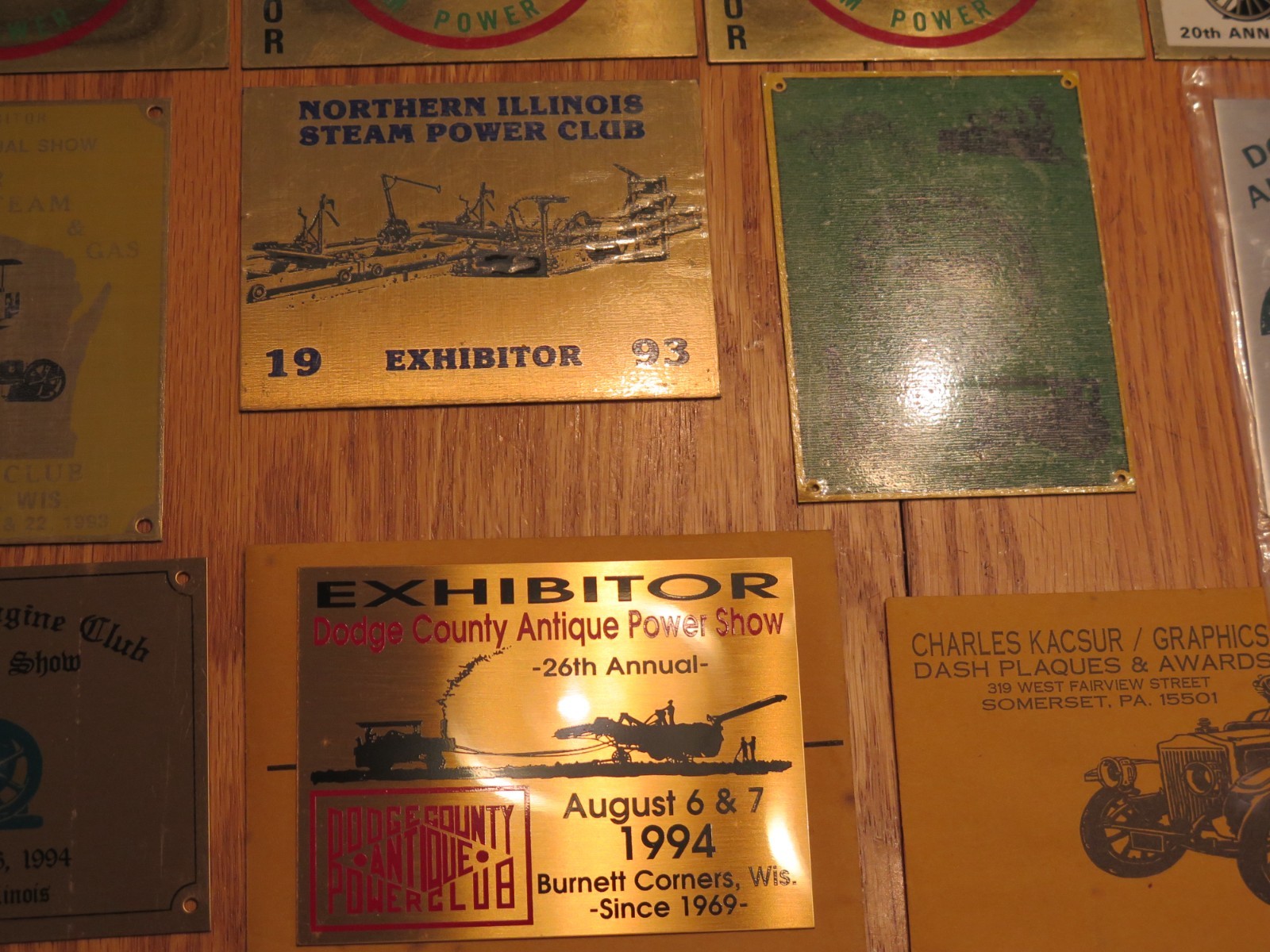 Power & Antique Engine Show Exhibitor Plaque Badge Lot Steam Tractor Show VIDEO
