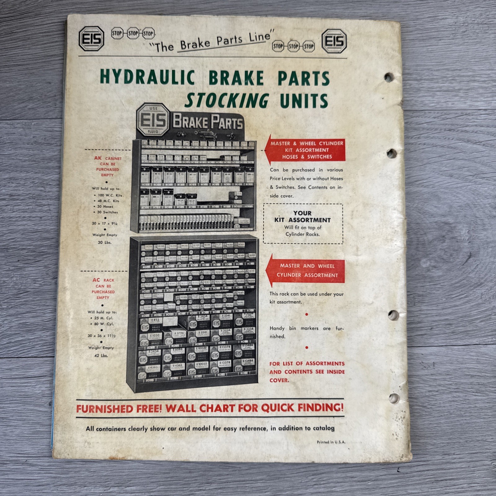 Vintage EIS Hydraulic Brake Parts Catalog No. 22H! – Ca 1956