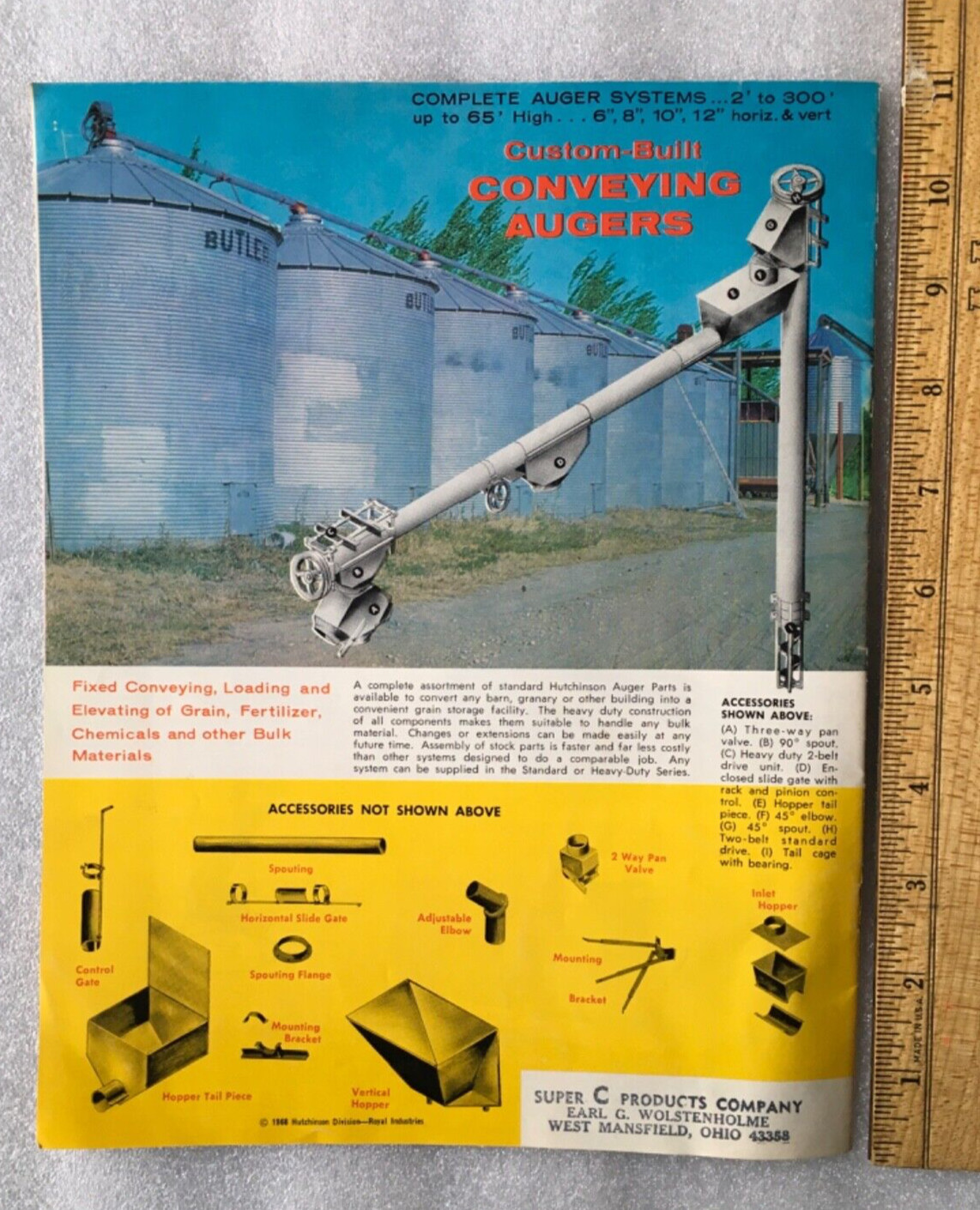 Vtg Hutchinson Royal Farm Equipment Brochure Grain Augers feed-r-system