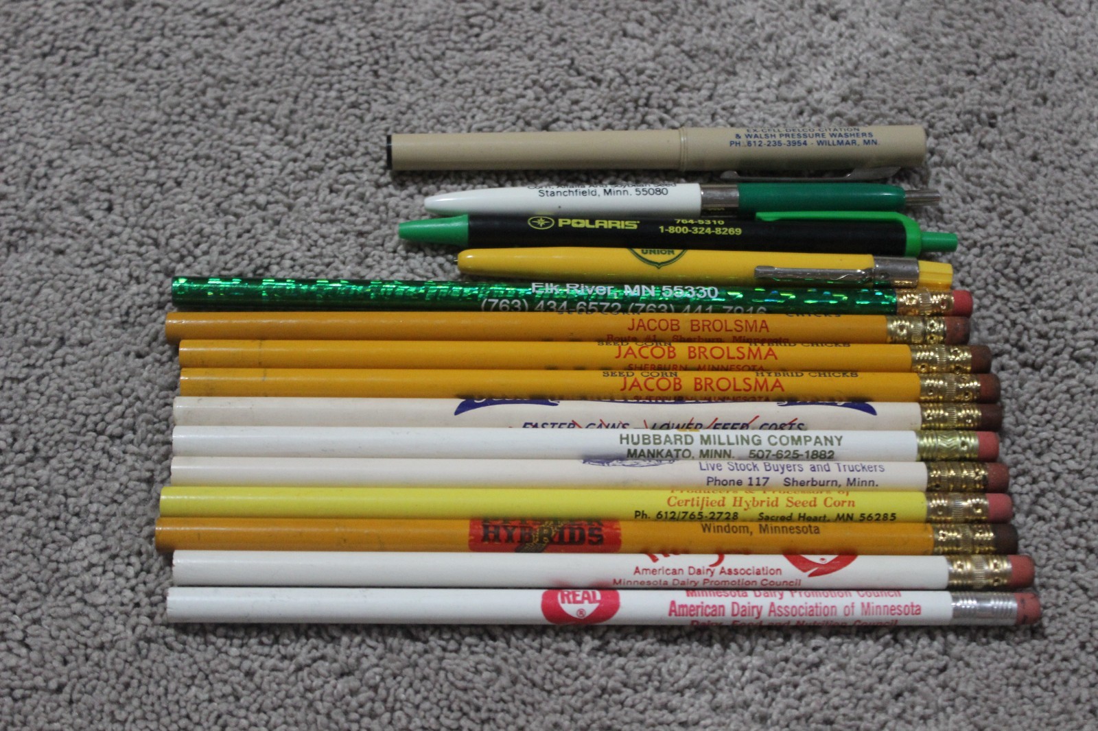 (15) Vintage Pens and Pencils Minnesota Agriculture and Farming Ads 1940s-2000s