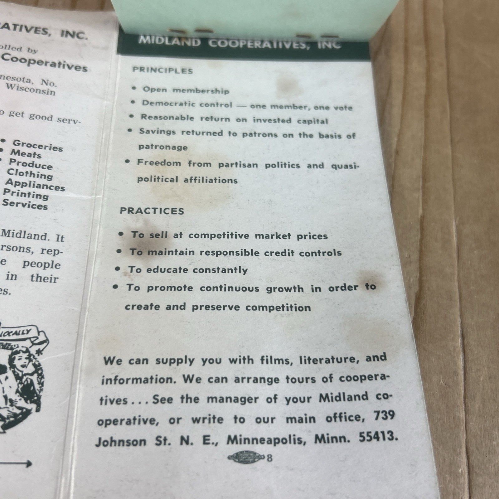 Vintage Midland Cooperative Advertising Memo Book Pocket Note Pad