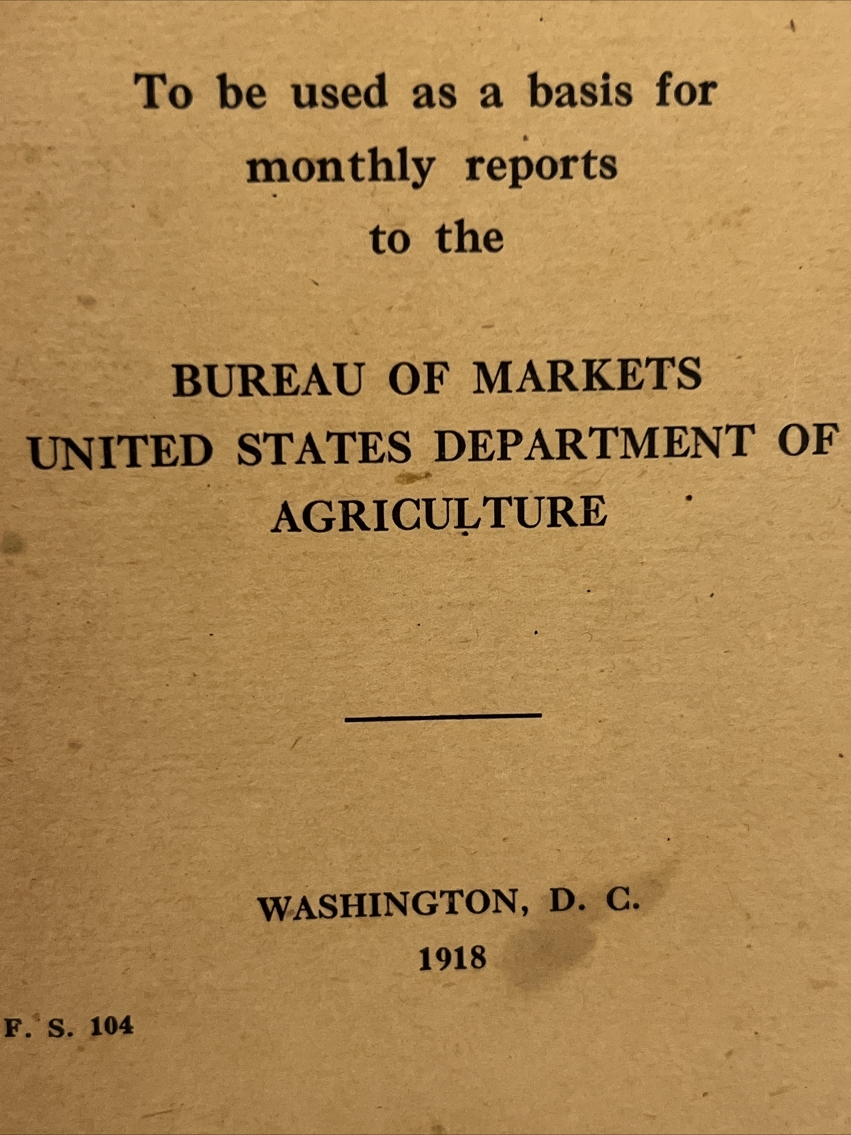 Antique 1918 Thresher&rsquo;s Record Book Farming US Department of Agriculture Forms