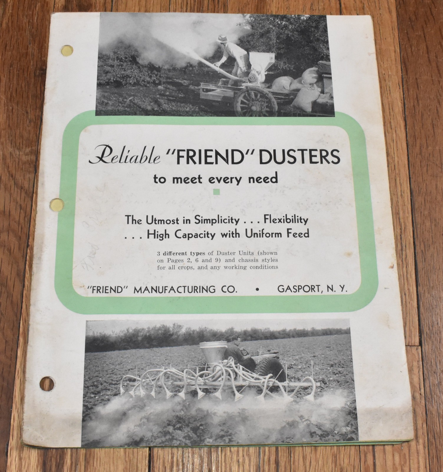 Vintage Reliable Friend Duster Farm Tractor Advertising Sales Brochure