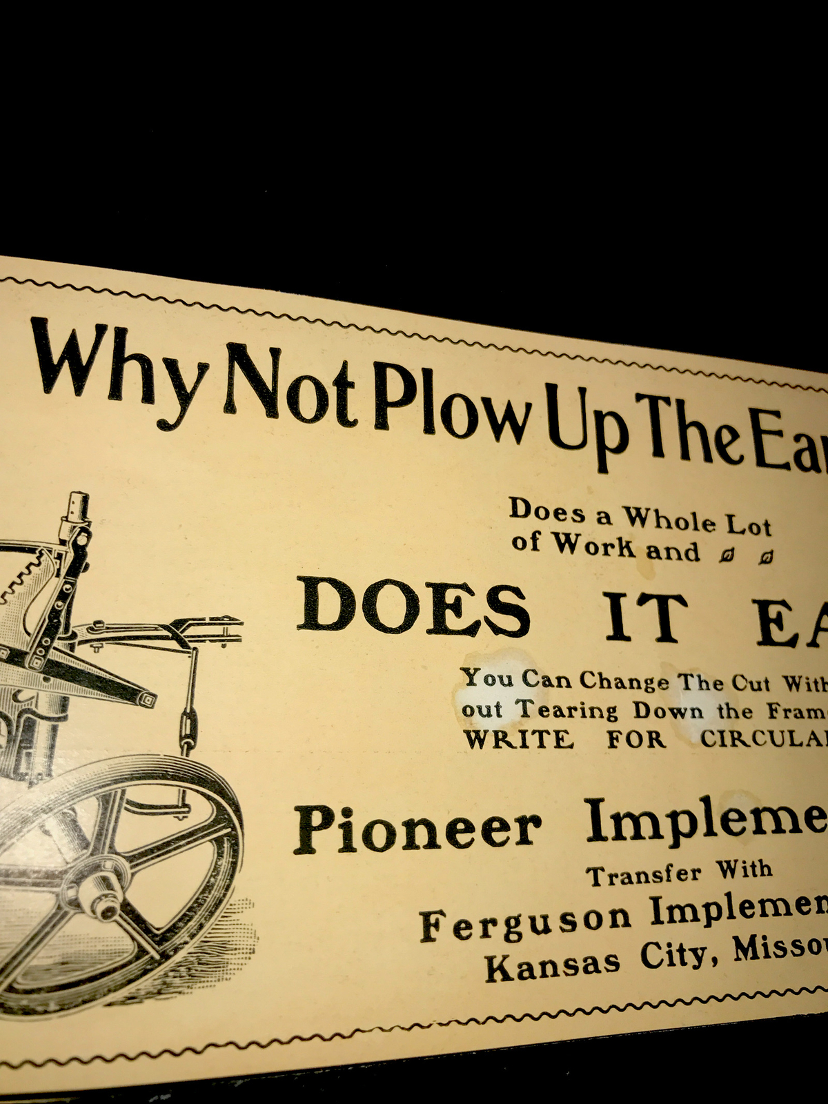 1903 Pioneer Implement Co. Farm Advertising – Kansas City – Missouri