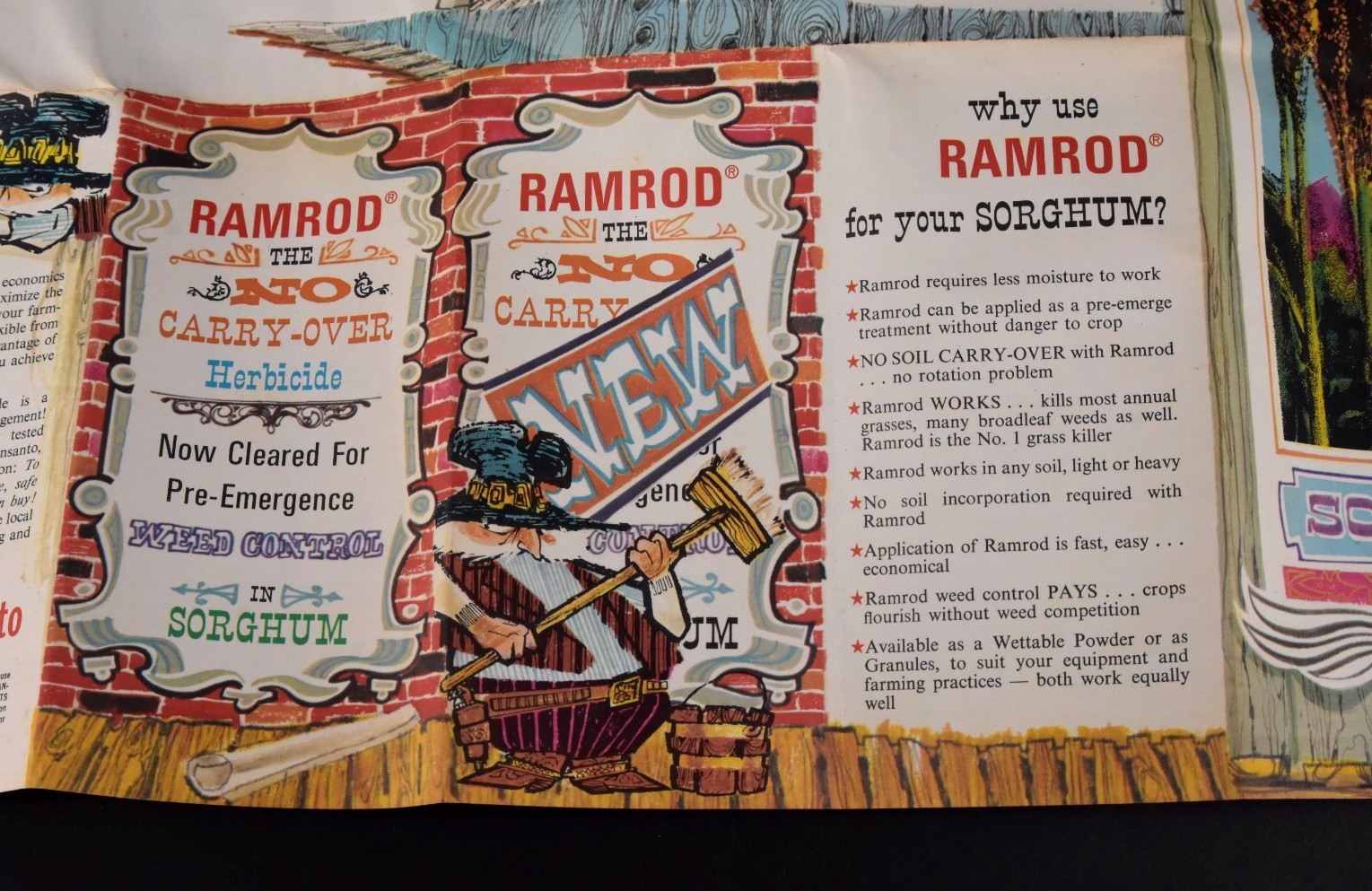 VTG Monsanto Ramrod Set of 3 Advertising Posters Brochures Farming Sorghum Corn