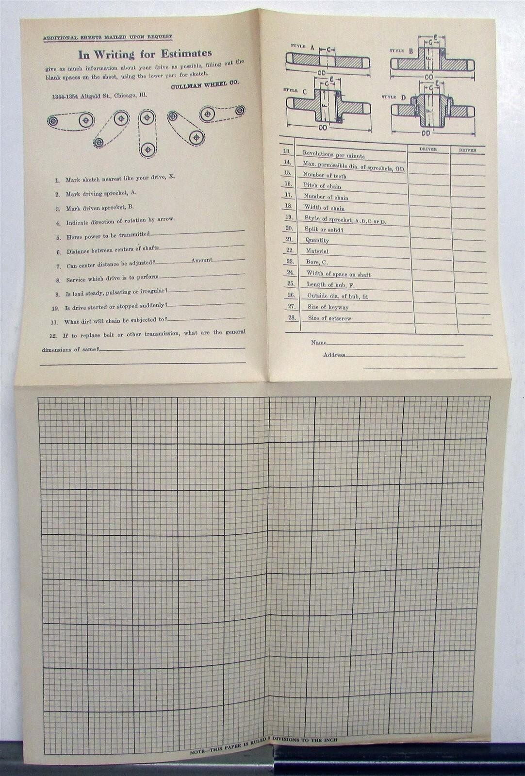 1931 Cullman Wheel Company Sprockets Pictorial Index Pricing Codes Catalogue
