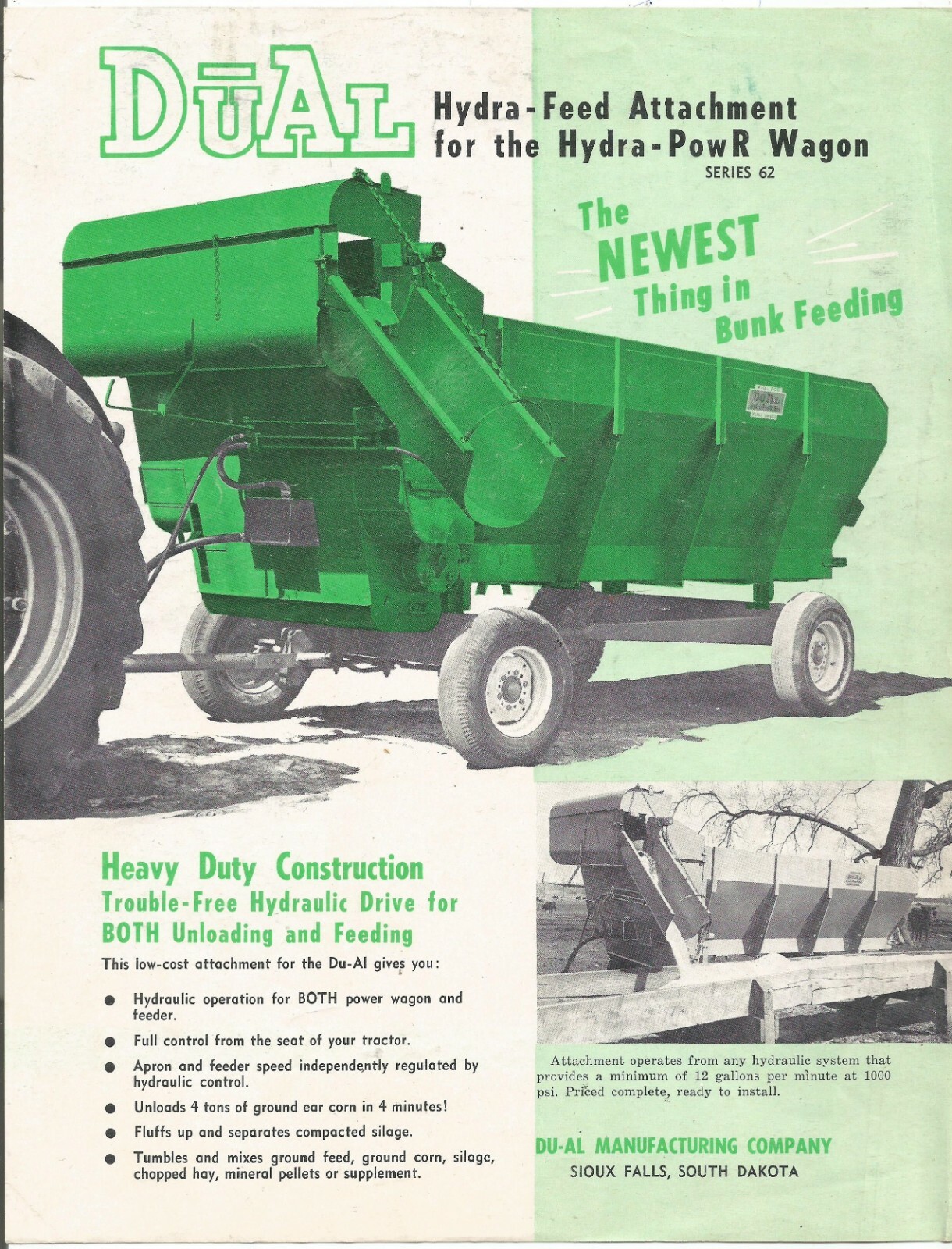 Original OE OEM DuAl Model 200 Hydra-PowR Forage Box Dealer Sales Brochure