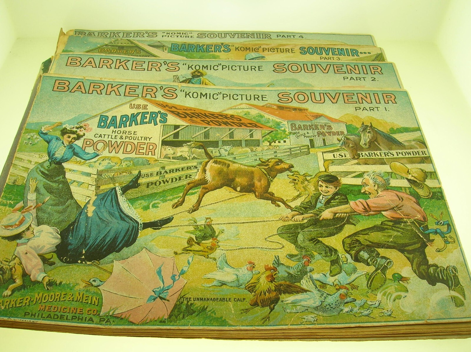 C. 1900 BARKER&rsquo;S KOMIC PICTURE SOUVENIR PART 1,2,3 AND 4 – BLACK AMERICAN – B/O