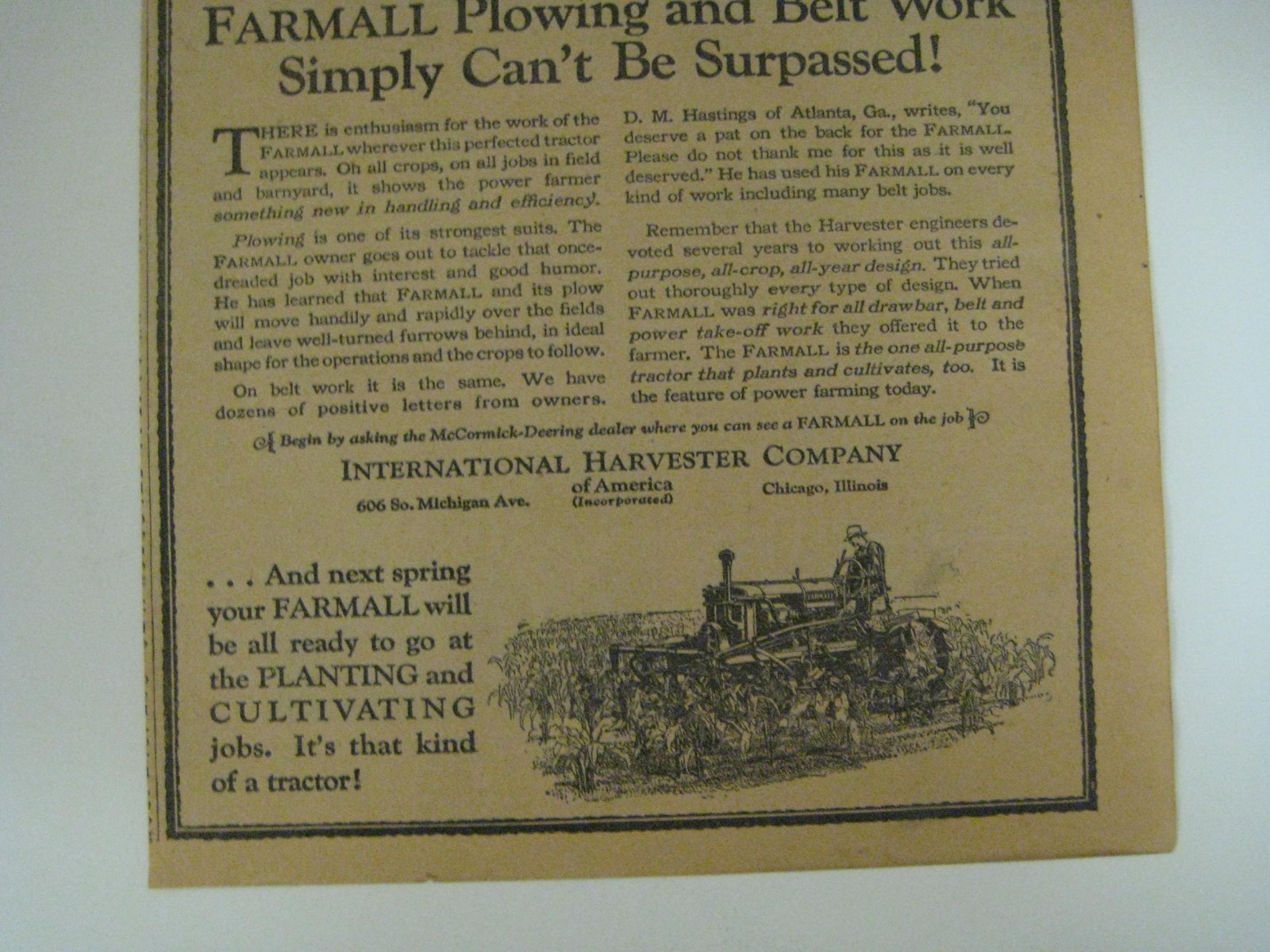 Vintage 1928 OilPull Tractor Advance-Rumely Print Ad Advertising OIL PULL Farm