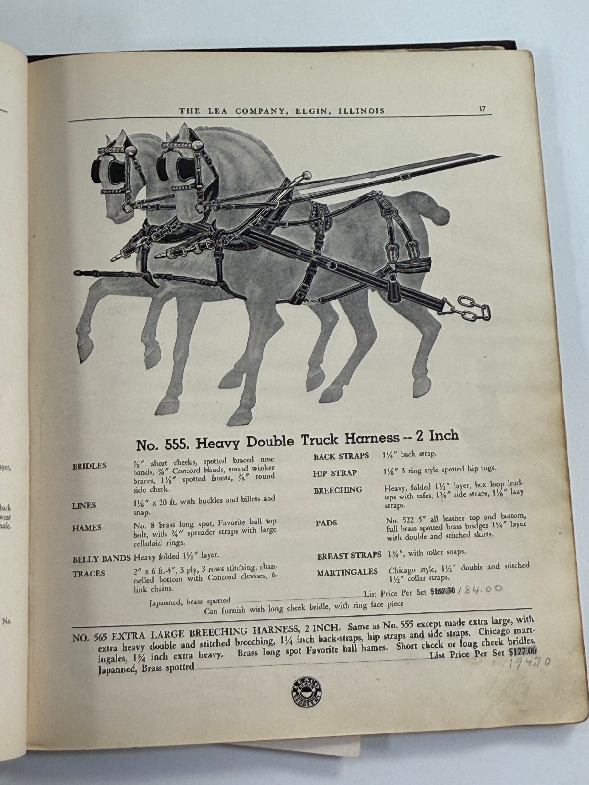 RARE 1890 Lea Co Horse Harness & Implement Catalog Book Saddles Elgin Illinois