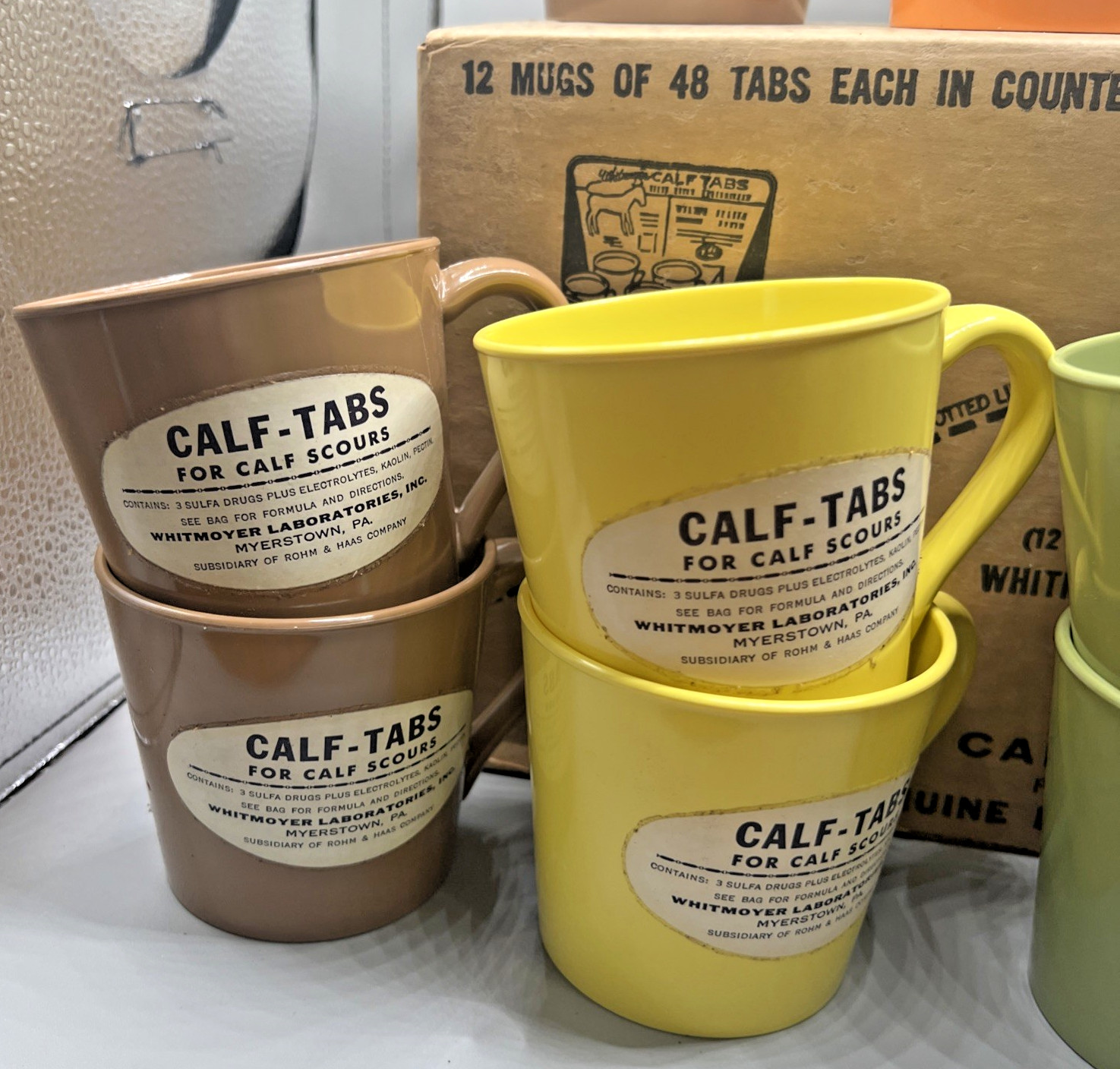Whitmoyer Laboratories Myerstown PA Calf Scour Tabs Promotional Mug Display