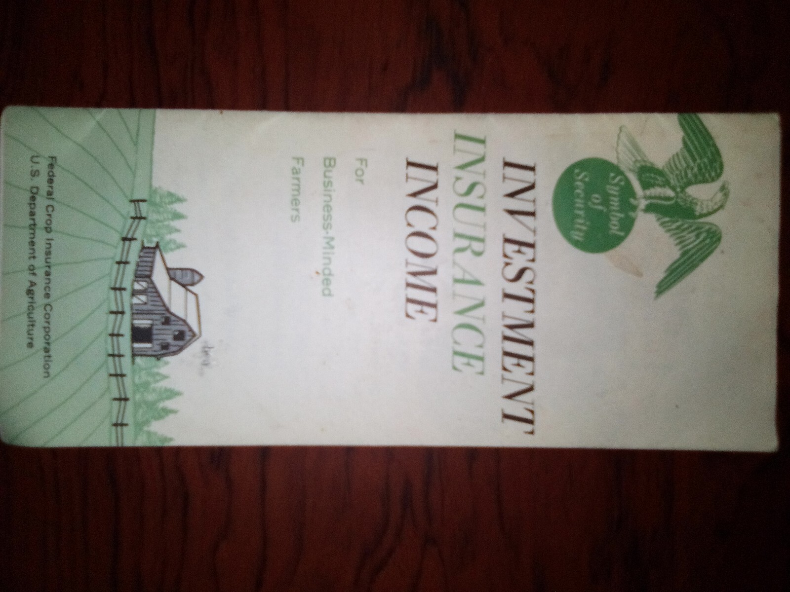 1962 United States Department Of Agriculture Federal Crop Insurance Pamphlet