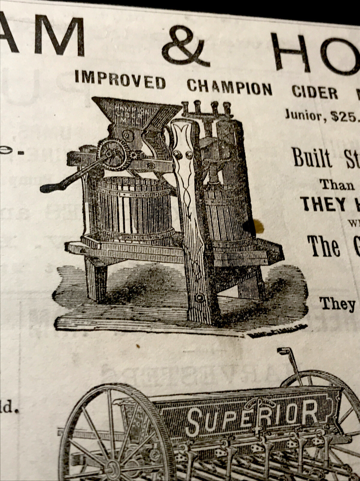 1886 Truman, Isham & Hooker Farm Implement Advertising – San Francisco – CA
