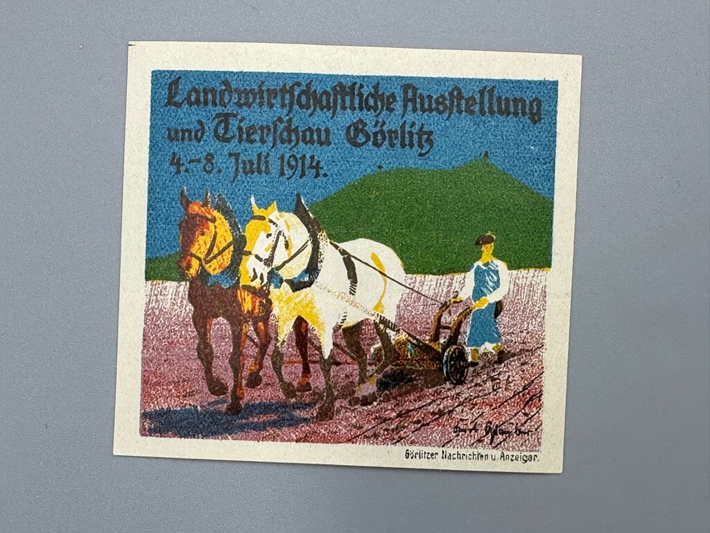 1911-1924 GERMAN Agricultural FARM EXPO Advertising POSTER STAMP Antique