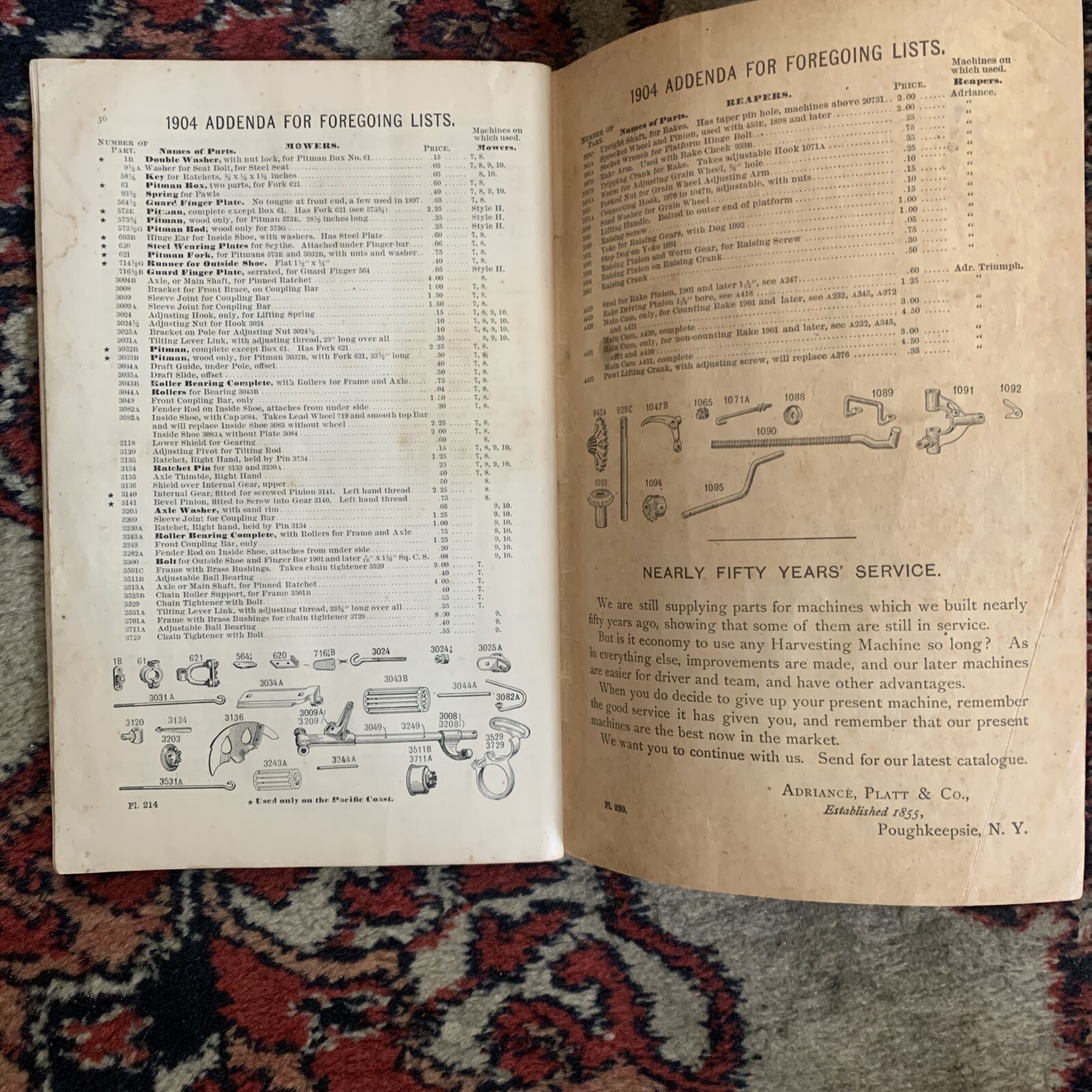 1904 Adriance Buckeye and Adriance Mowers and Reapers Catalog. Rare