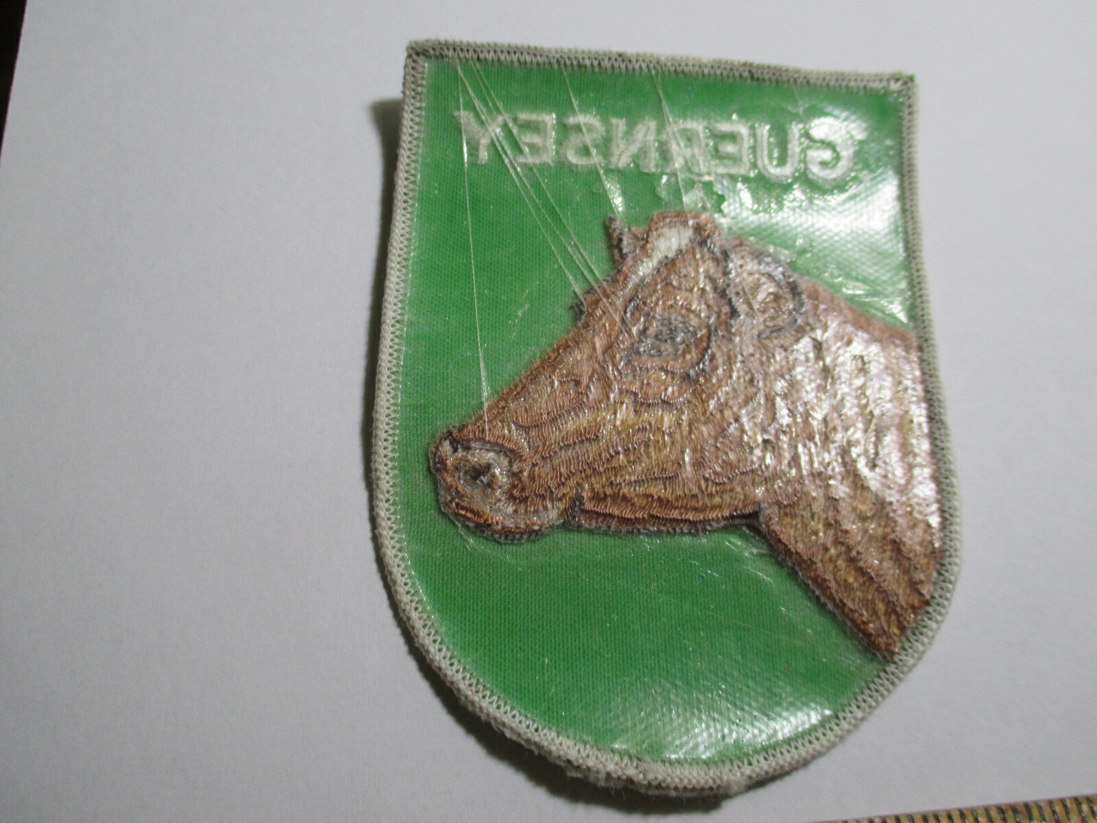 Guernsey Patch Cow Milk Dairy Agricultural Farming Animals NOS Vintage 80&rsquo;s