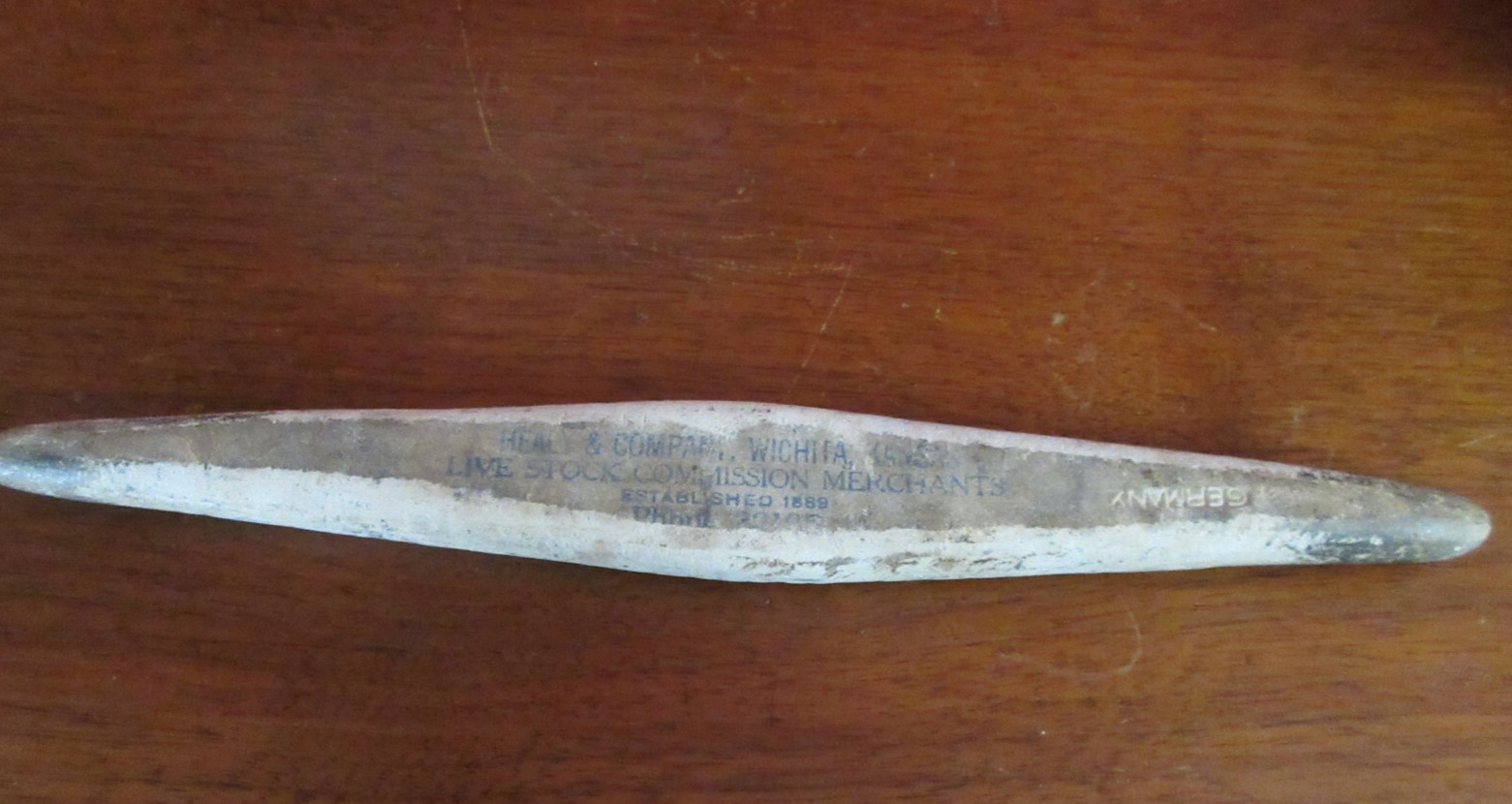 Antique Advertising WHET STONE HEALY & CO EST 1889 German-Made CATTLE HOGS SHEEP